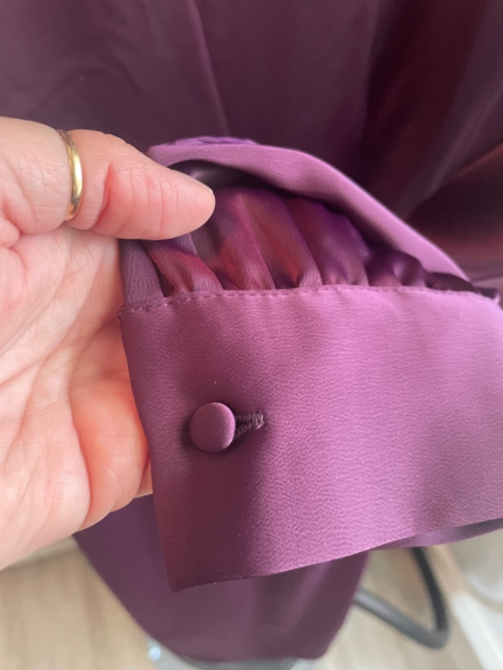 Banana Republic Plum Satin Wrap Midi Dress - Picture 6 of 7